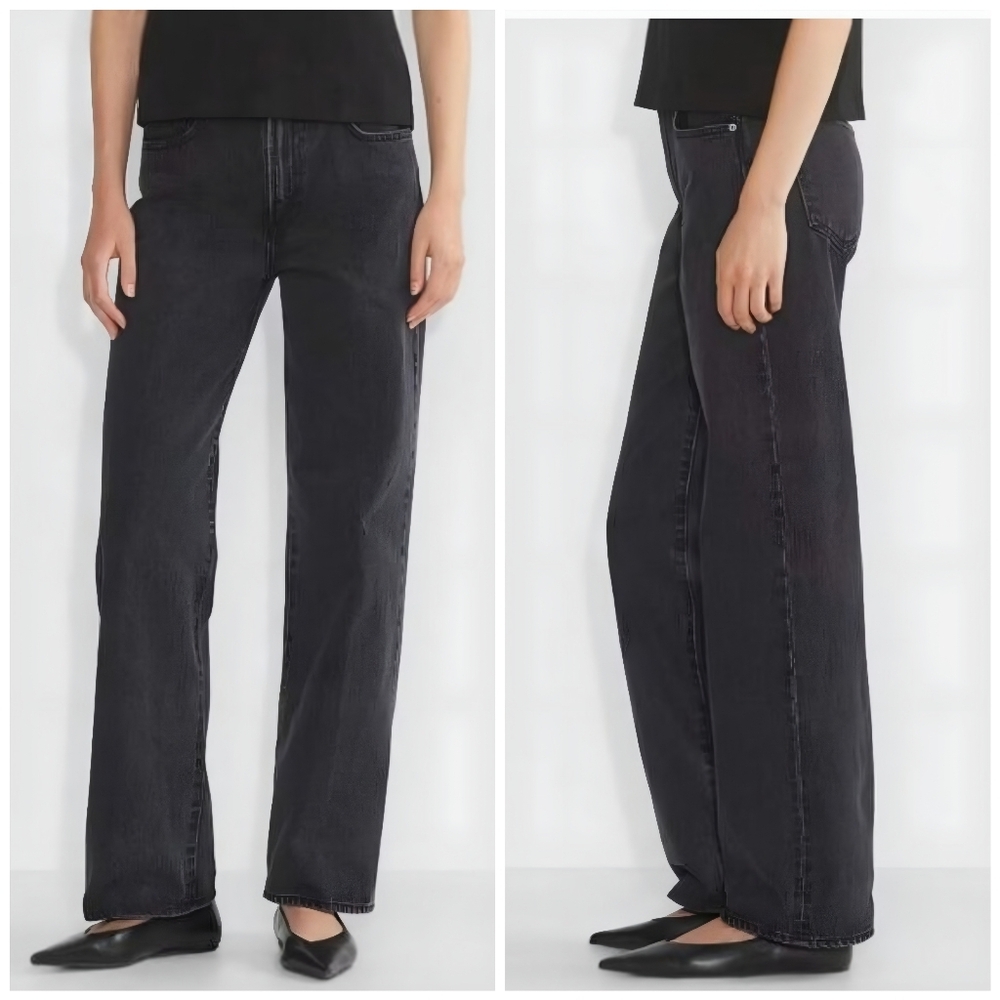 Aritzia Black Wide Leg Jeans